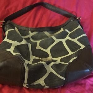 Brown and Cream Women's Bag